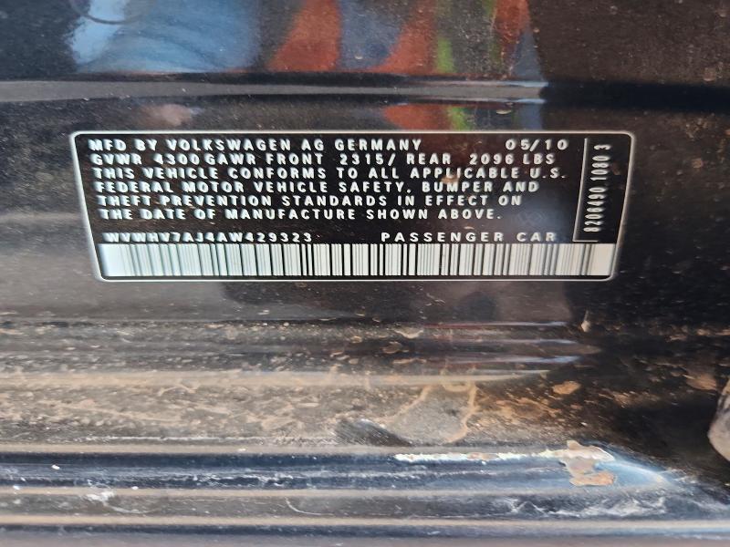 2010 Volkswagen Gti მანქანა იყიდება აუქციონზე, vin: WVWHV7AJ4AW429323, აუქციონის ნომერი: 51324176