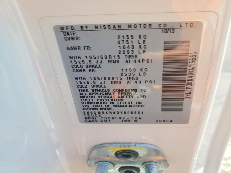 53265656 :رقم المزاد ، 3N6CM0KN4DK695881 vin ، 2013 Nissan Nv200 مزاد بيع