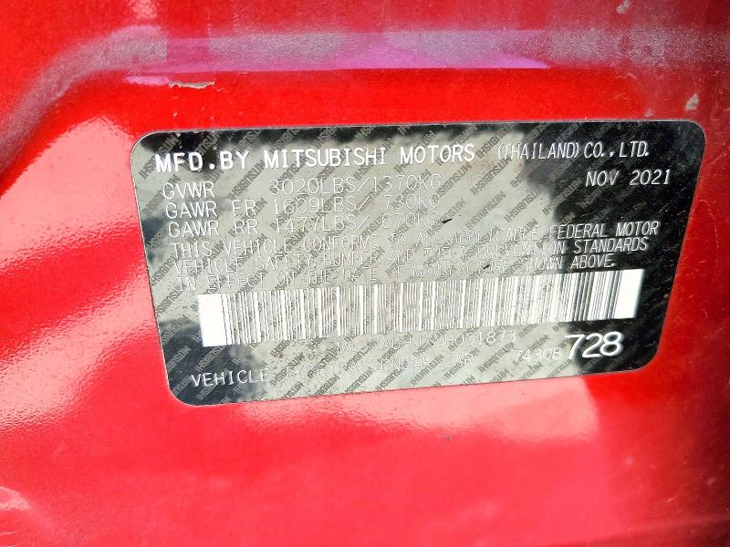 Продаж на аукціоні авто 2022 Mitsubishi Mirage, vin: ML32AUHJXNH001873, номер лоту: 52329846
