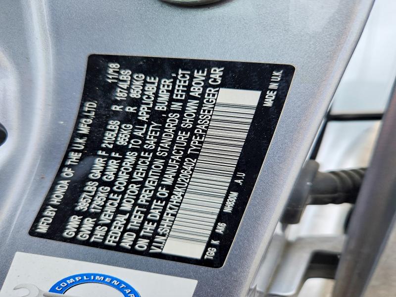 Auction sale of the 2019 Honda Civic, vin: SHHFK7H84KU206402, lot number: 53939776