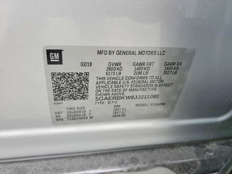 Продаж на аукціоні авто 2018 Buick Enclave, vin: 5GAERBKW8JJ211081, номер лоту: 53365586