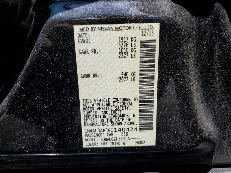 Aukcja sprzedaży 2016 Nissan Altima, vin: 1N4AL3AP5GC140424, numer aukcji: 55072236