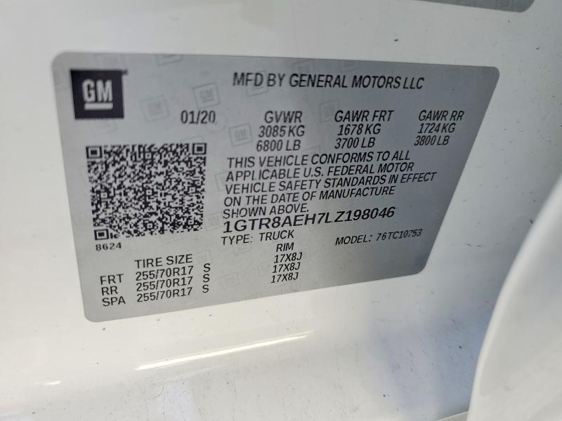 Aukcja sprzedaży 2020 Gmc Sierra, vin: 1GTR8AEH7LZ198046, numer aukcji: 54408626