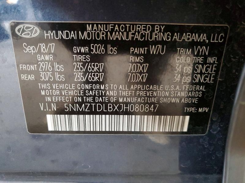 Auction sale of the 2018 Hyundai Santa Fe Sport, vin: 5NMZTDLBXJH080847, lot number: 51817826