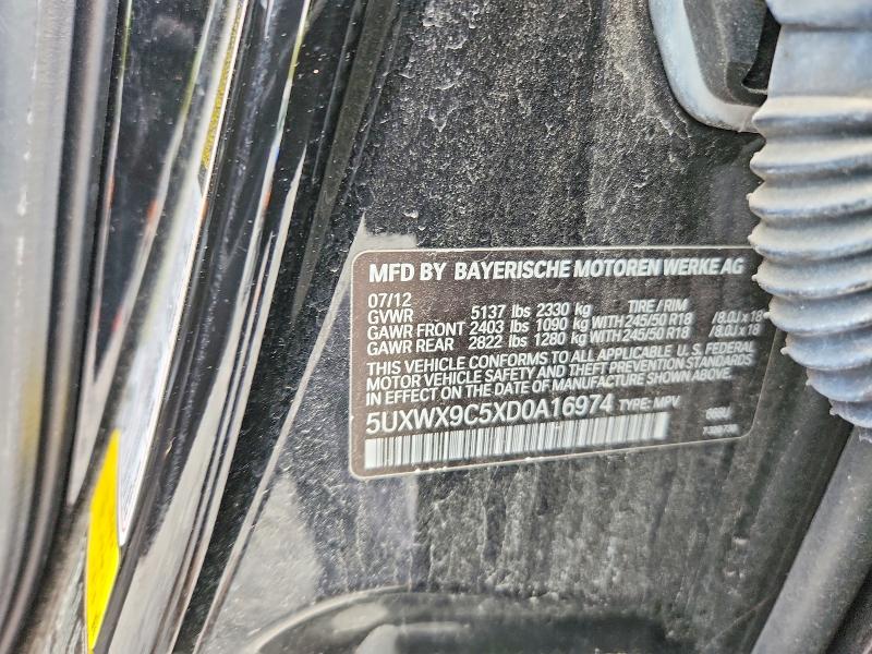 52602856 :رقم المزاد ، 5UXWX9C5XD0A16974 vin ، 2013 Bmw X3 مزاد بيع