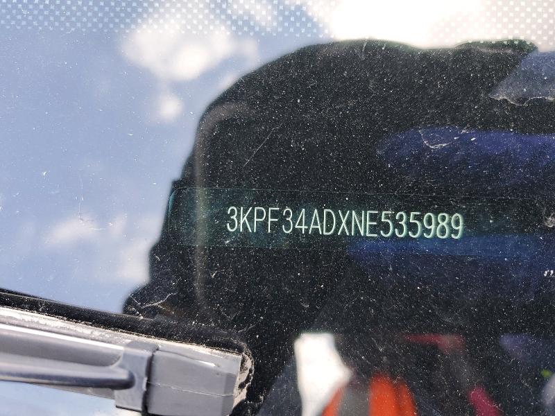 51102096 :رقم المزاد ، 3KPF34ADXNE535989 vin ، 2022 Kia Forte مزاد بيع