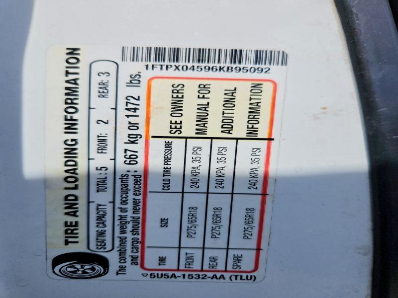 Продаж на аукціоні авто 2006 Ford F150, vin: 1FTPX04596KB95092, номер лоту: 51035676
