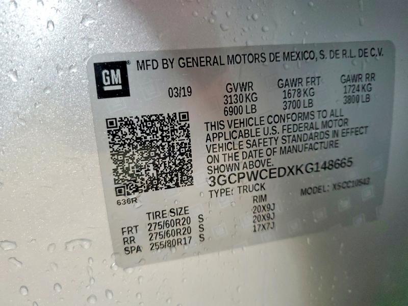 Продаж на аукціоні авто 2019 Chevrolet Silverado, vin: 3GCPWCEDXKG148665, номер лоту: 51837016