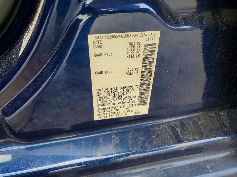 54017936 :رقم المزاد ، 1N4BL4CVXKC185311 vin ، 2019 Nissan Altima مزاد بيع