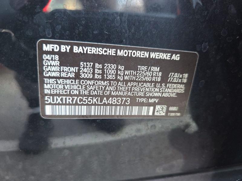 2019 Bmw X3 მანქანა იყიდება აუქციონზე, vin: 5UXTR7C55KLA48373, აუქციონის ნომერი: 55485006