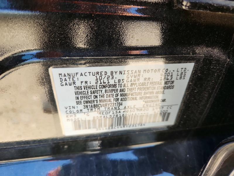 2024 Nissan Sentra მანქანა იყიდება აუქციონზე, vin: 3N1AB8CV4RY231784, აუქციონის ნომერი: 53940126