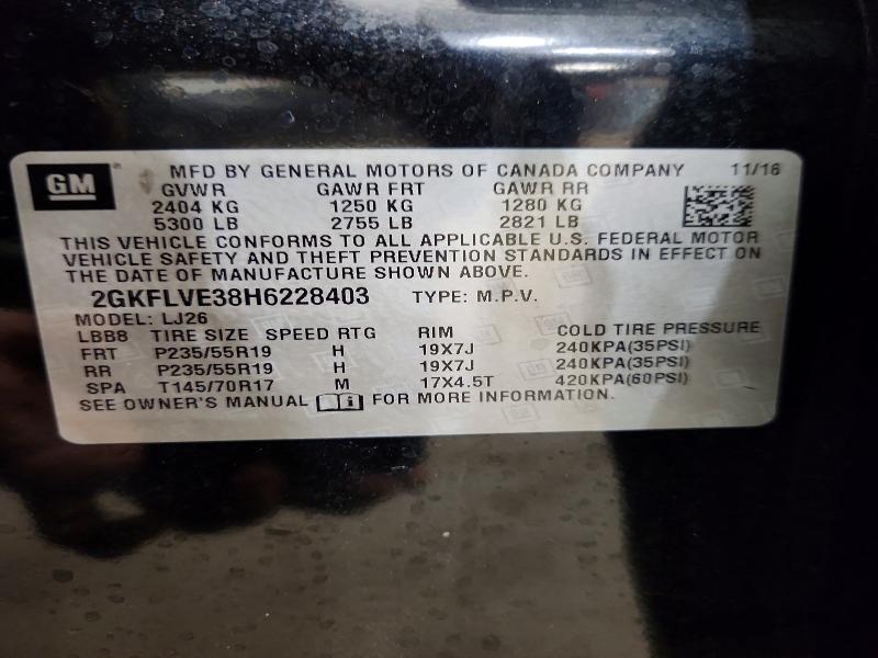 Aukcja sprzedaży 2017 Gmc Terrain, vin: 2GKFLVE38H6228403, numer aukcji: 53774206