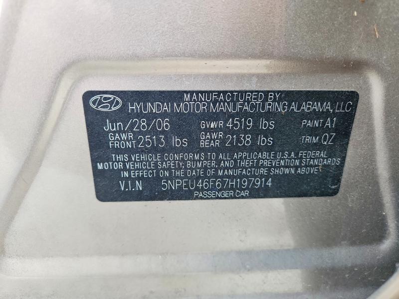 Aukcja sprzedaży 2007 Hyundai Sonata, vin: 5NPEU46F67H197914, numer aukcji: 55083656
