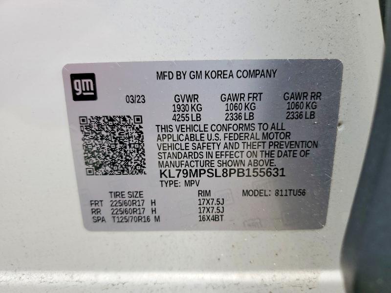 Aukcja sprzedaży 2023 Chevrolet Trailblazer, vin: KL79MPSL8PB155631, numer aukcji: 52541896