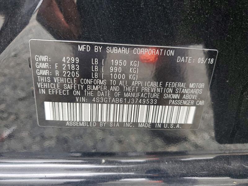 Aukcja sprzedaży 2018 Subaru Impreza, vin: 4S3GTAB61J3749533, numer aukcji: 54002246