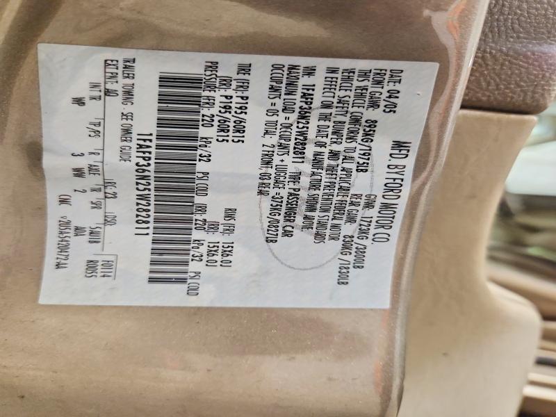 2005 Ford Focus მანქანა იყიდება აუქციონზე, vin: 1FAFP36N25W282811, აუქციონის ნომერი: 54625796