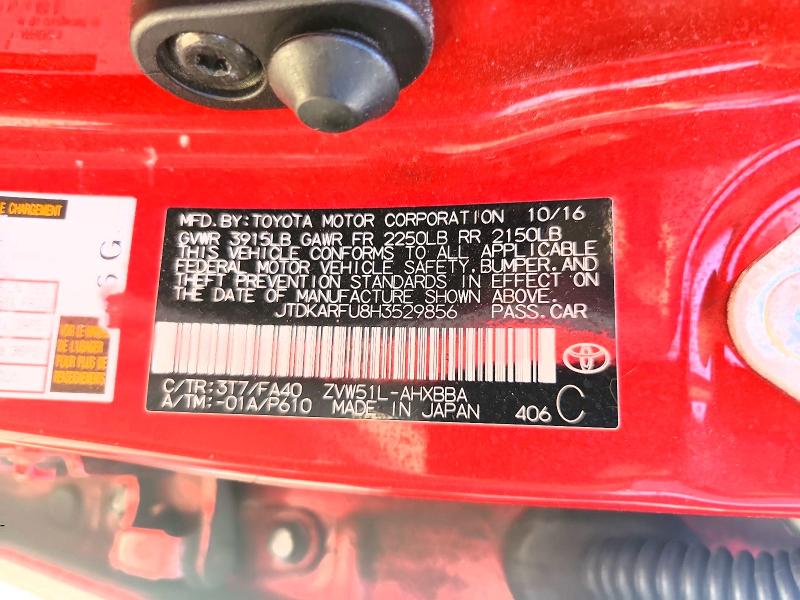 2017 Toyota Prius მანქანა იყიდება აუქციონზე, vin: JTDKARFU8H3529856, აუქციონის ნომერი: 53445106