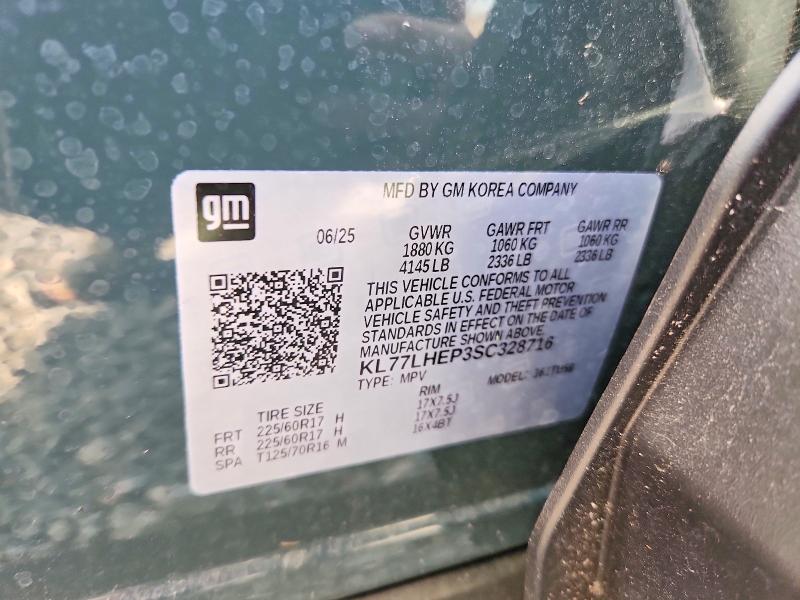 Aukcja sprzedaży 2025 Chevrolet Trax, vin: KL77LHEP3SC328716, numer aukcji: 52494436