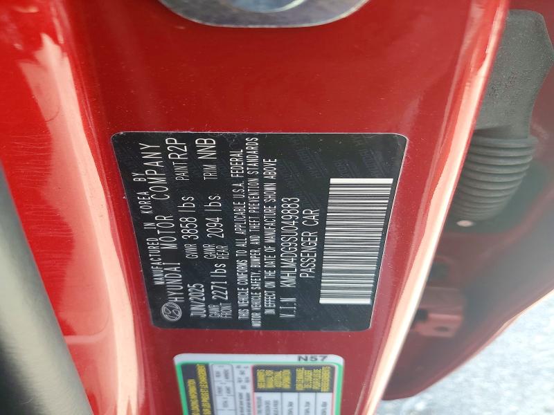 52044516 :رقم المزاد ، KMHLM4DG9SU049883 vin ، 2025 Hyundai Elantra مزاد بيع