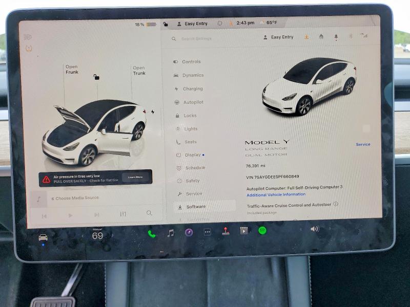 Продажа на аукционе авто 2023 Tesla Model Y, vin: 7SAYGDEE5PF660849, номер лота: 53244416