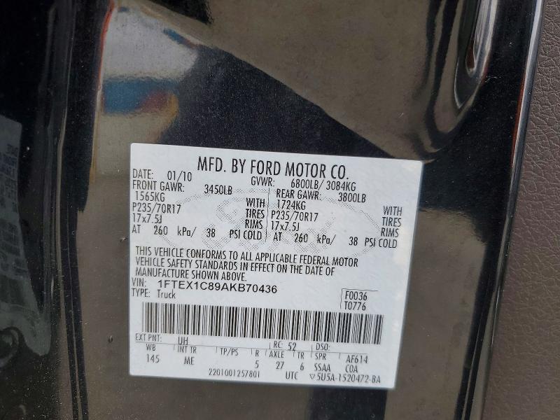 Aukcja sprzedaży 2010 Ford F150, vin: 1FTEX1C89AKB70436, numer aukcji: 53584576