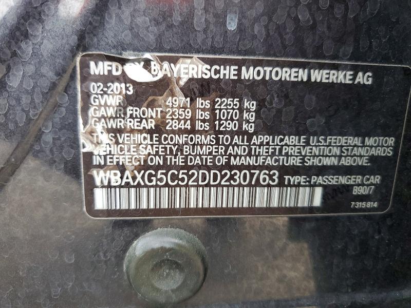 Продаж на аукціоні авто 2013 Bmw 528, vin: WBAXG5C52DD230763, номер лоту: 52761526