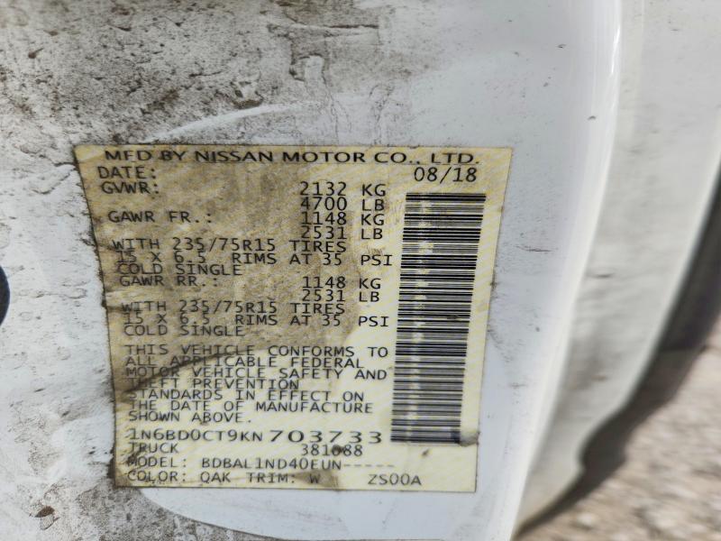 53249356 :رقم المزاد ، 1N6BD0CT9KN703733 vin ، 2019 Nissan Frontier مزاد بيع