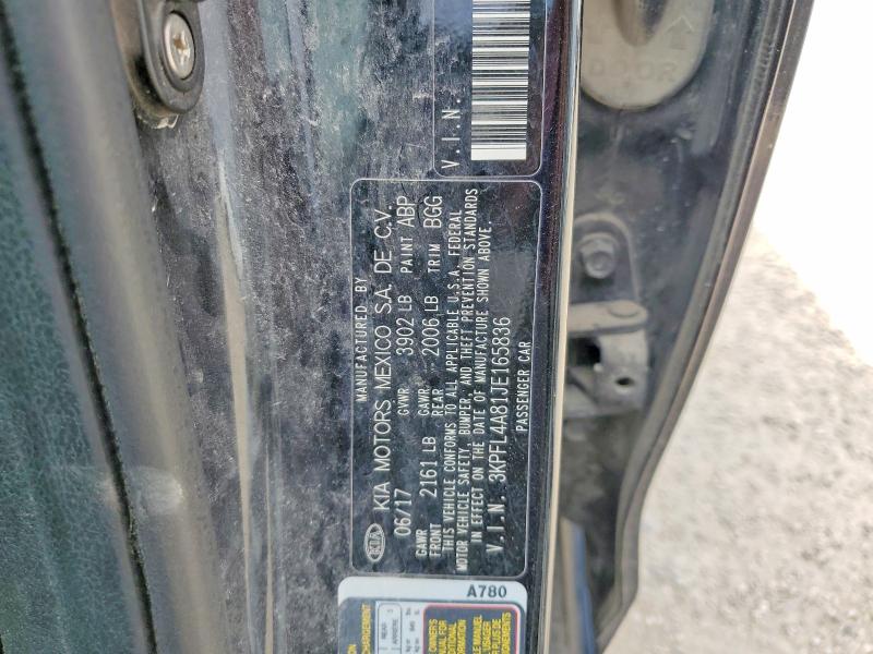 Auction sale of the 2018 Kia Forte, vin: 3KPFL4A81JE165836, lot number: 54298716