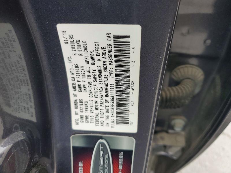 Aukcja sprzedaży 2016 Honda Accord, vin: 1HGCR2F59GA111556, numer aukcji: 52301726