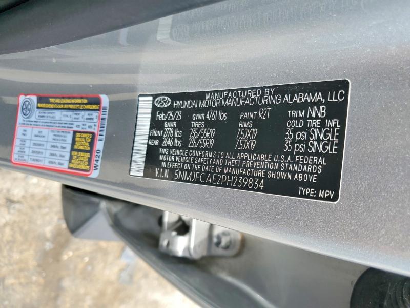 54020386 :رقم المزاد ، 5NMJFCAE2PH239834 vin ، 2023 Hyundai Tucson مزاد بيع