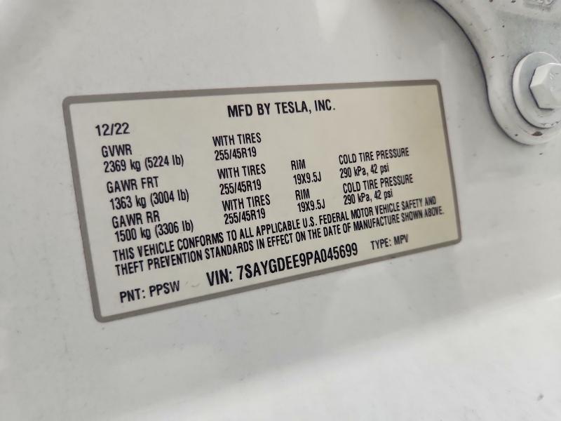 Aukcja sprzedaży 2023 Tesla Model Y, vin: 7SAYGDEE9PA045699, numer aukcji: 55047776