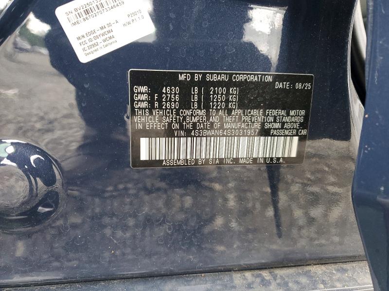 Продаж на аукціоні авто 2025 Subaru Legacy, vin: 4S3BWAN64S3031957, номер лоту: 53769926