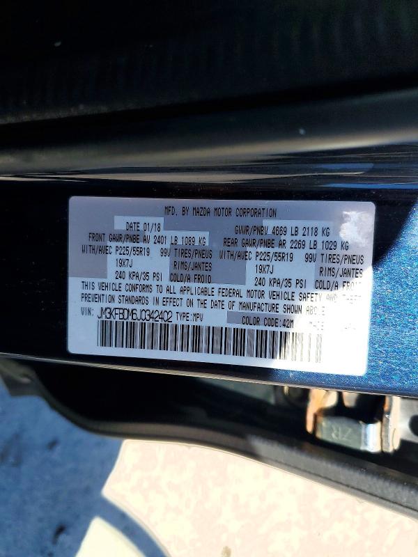 Aukcja sprzedaży 2018 Mazda Cx-5, vin: JM3KFBDM6J0342402, numer aukcji: 54639146