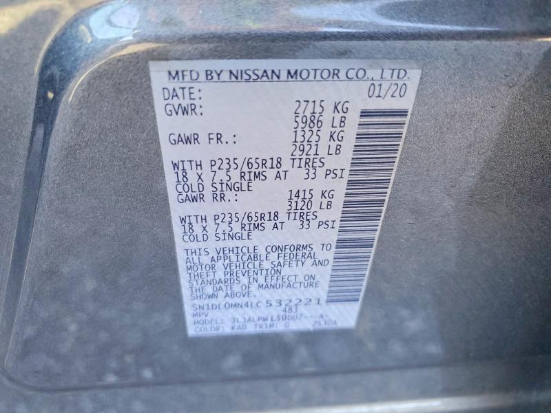 2020 Infiniti Qx60 მანქანა იყიდება აუქციონზე, vin: 5N1DL0MN4LC532221, აუქციონის ნომერი: 55156036