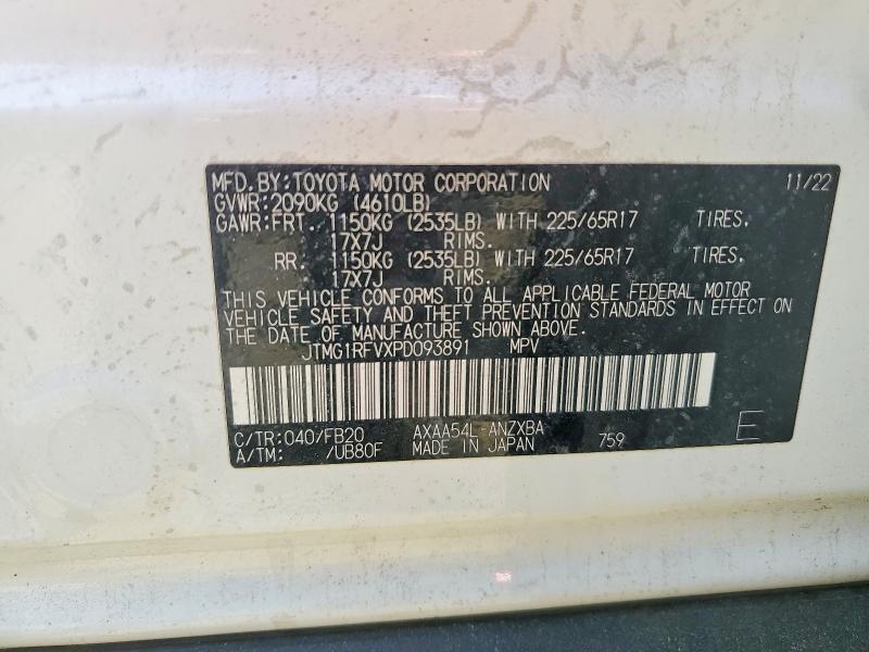 2023 Toyota Rav4 მანქანა იყიდება აუქციონზე, vin: JTMG1RFVXPD093891, აუქციონის ნომერი: 52922906