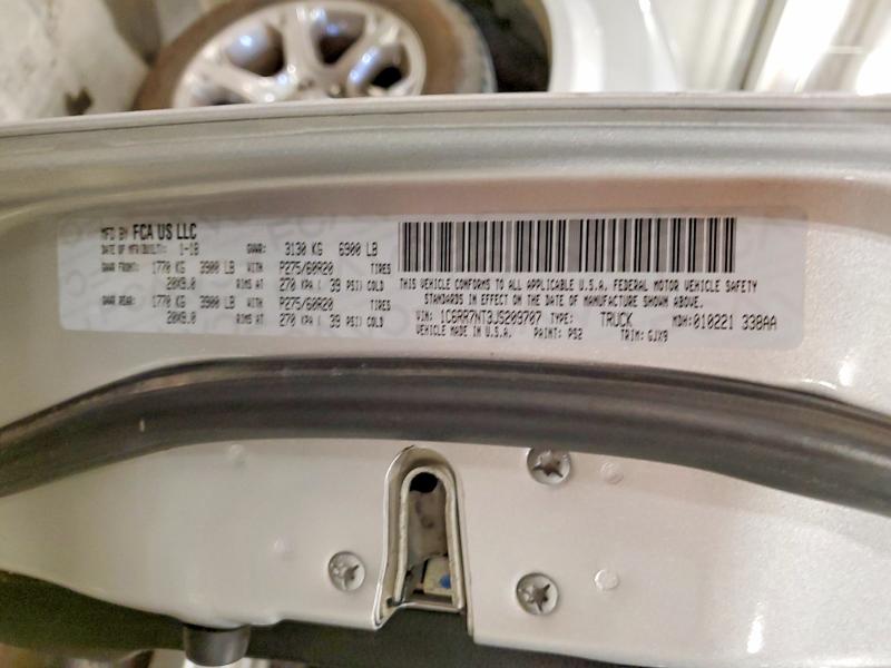 2018 Ram 1500 მანქანა იყიდება აუქციონზე, vin: 1C6RR7NT3JS209707, აუქციონის ნომერი: 53170456