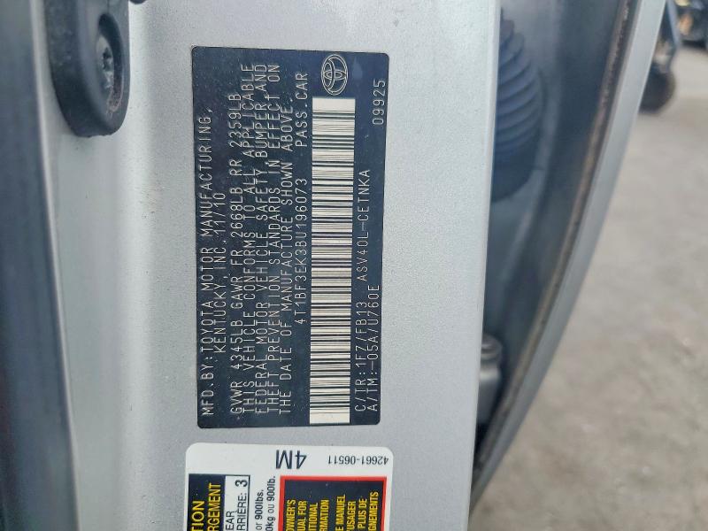 54394826 :رقم المزاد ، 4T1BF3EK3BU196073 vin ، 2011 Toyota Camry مزاد بيع