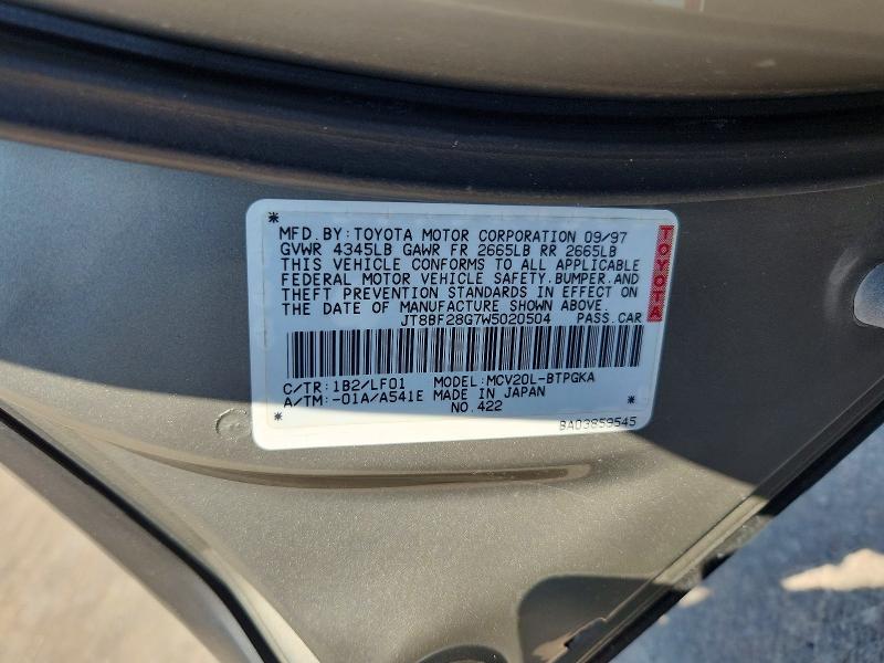 Продажа на аукционе авто 1998 Lexus Es, vin: JT8BF28G7W5020504, номер лота: 53825026