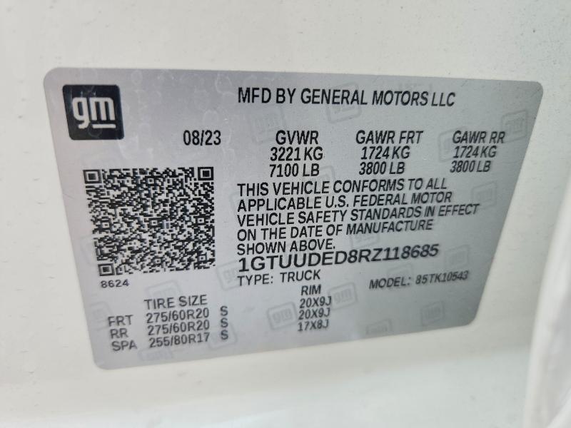 Продаж на аукціоні авто 2024 Gmc Sierra, vin: 1GTUUDED8RZ118685, номер лоту: 54708846