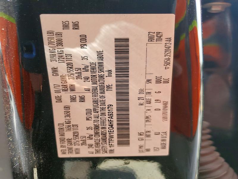 53111016 :رقم المزاد ، 1FTFW1EG4HFA93179 vin ، 2017 Ford F150 مزاد بيع