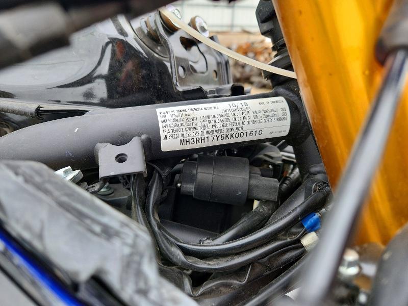 54328246 :رقم المزاد ، MH3RH17Y5KK001610 vin ، 2019 Yamaha Yzfr3 مزاد بيع