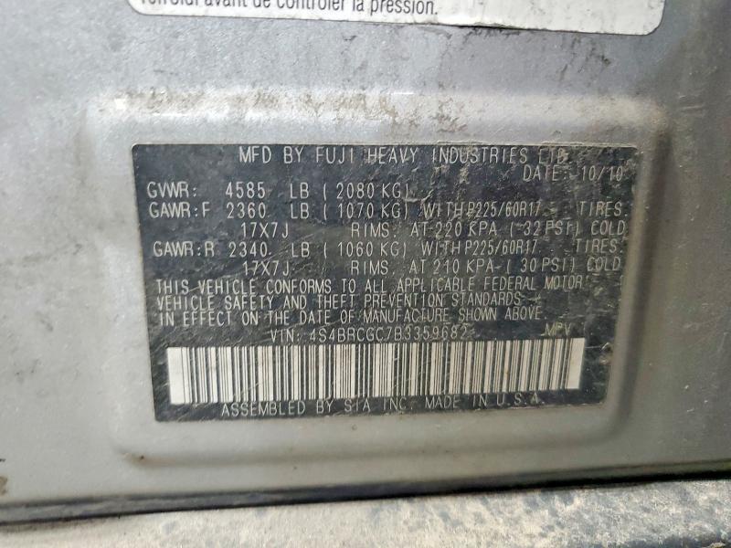 Продаж на аукціоні авто 2011 Subaru Outback, vin: 4S4BRCGC7B3359682, номер лоту: 53075586