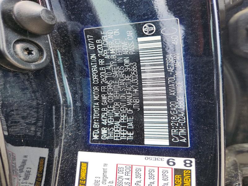 54321376 :رقم المزاد ، JTNB11HK7J3025863 vin ، 2018 Toyota Camry مزاد بيع