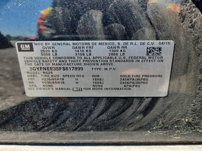 51587396 :رقم المزاد ، 3GYFNEE35FS617899 vin ، 2015 Cadillac Srx مزاد بيع