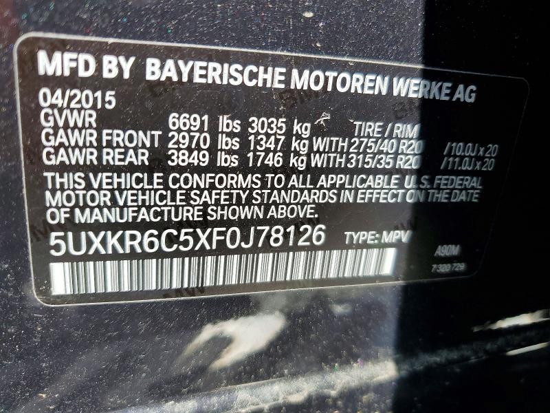Продажа на аукционе авто 2015 Bmw X5 Xdrive5, vin: 5UXKR6C5XF0J78126, номер лота: 52403586