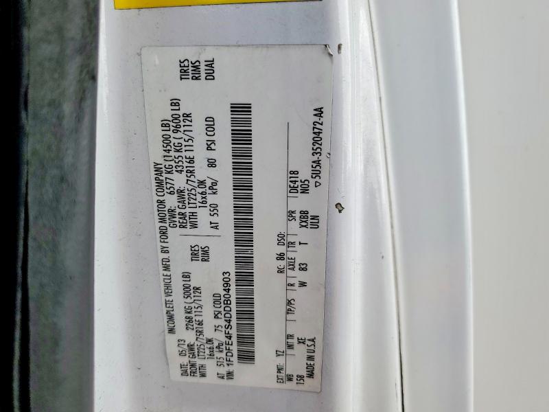 2013 Ford Econoline მანქანა იყიდება აუქციონზე, vin: 1FDFE4FS4DDB04903, აუქციონის ნომერი: 54162486