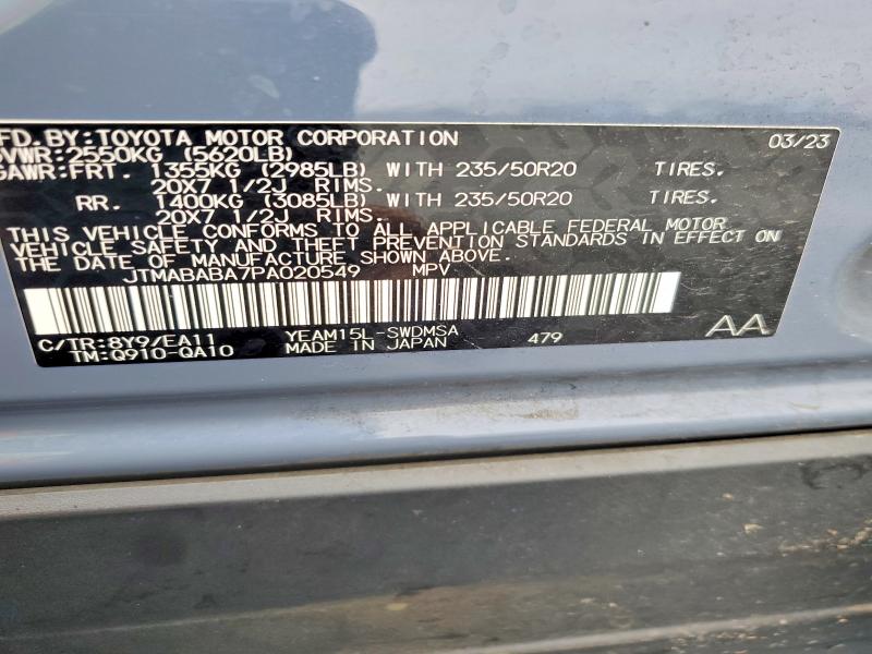 Aukcja sprzedaży 2023 Subaru Solterra, vin: JTMABABA7PA020549, numer aukcji: 52554596