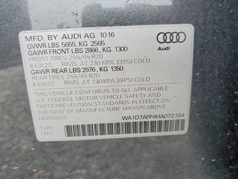 Продажа на аукционе авто 2017 Audi Q5, vin: WA1D7AFP4HA072164, номер лота: 53701196