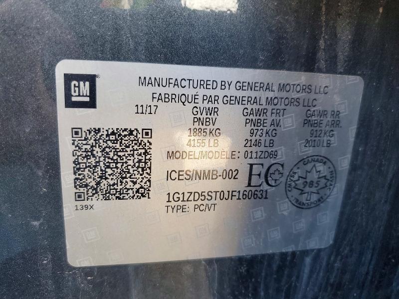Aukcja sprzedaży 2018 Chevrolet Malibu, vin: 1G1ZD5ST0JF160631, numer aukcji: 52768266