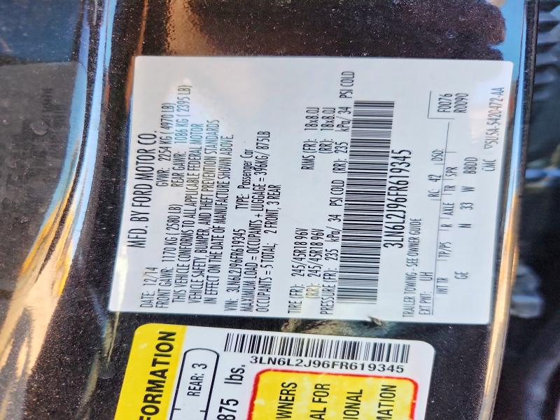 Продаж на аукціоні авто 2015 Lincoln Townhouse Mkz, vin: 3LN6L2J96FR619345, номер лоту: 53444166